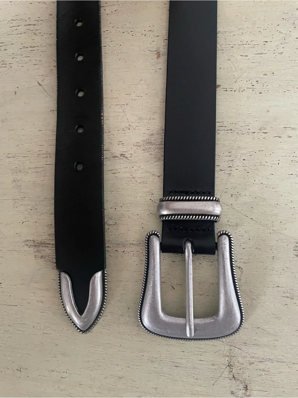 J. CREW Western buckle belt in Black Leather Size S CR829